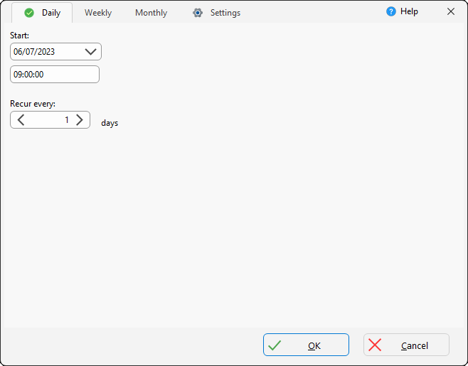 Schedule Settings